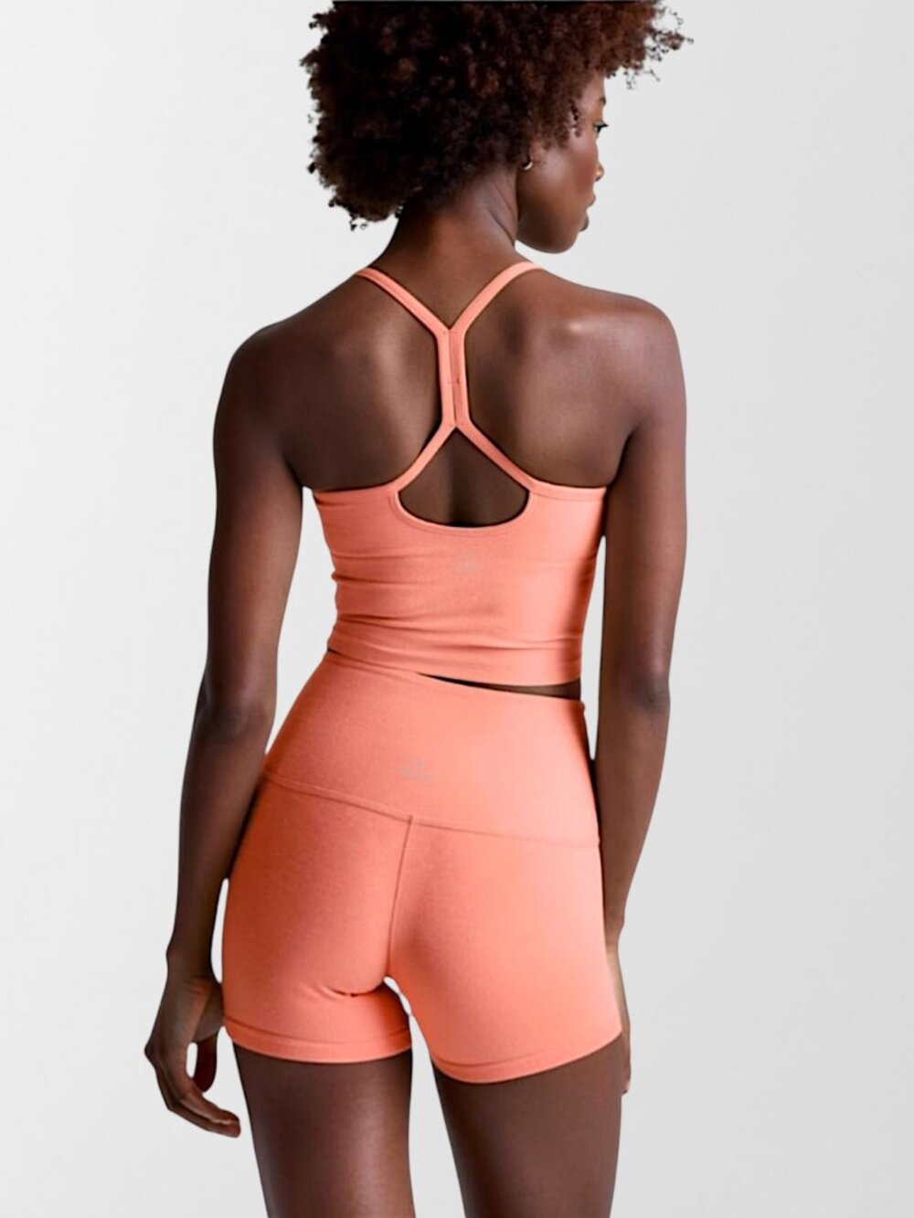 Beyond Yoga set tank & high rise biker 3" no front seam short dreamsicle M/S